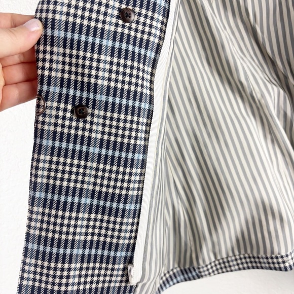 Veronica Beard Caldwell Dickey Jacket Blazer Blue White Plaid Size 4 Houndstooth - Picture 4 of 10